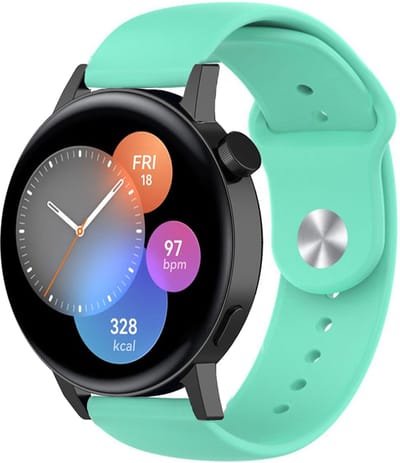 Strap-it Siliconen sport bandje - geschikt voor Huawei Watch GT 2 42mm / GT 3 42mm / GT 3 Pro 43mm - aqua