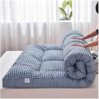 Opvouwbare Matras - Japanse Vloerbed - Flexibel Slapen - 8 cm Dik - 120 x 200 cm - Grijs Blauw