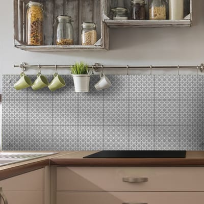 Tegelstickers voor de muur in keuken en badkamer - 9 Oosterse cementtegelstickers - Essaouira - 9 stickers 10x10cm