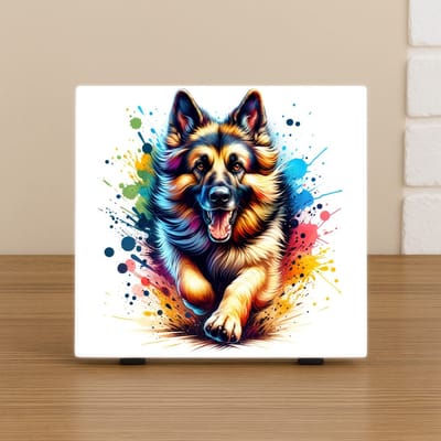 Wenstegel Duitse Herder Hond – Kleurrijke Wanddecoratie & Cadeau Hondliefhebber – Trendy Nu –Decoratie – Zomaar - Hondenportret