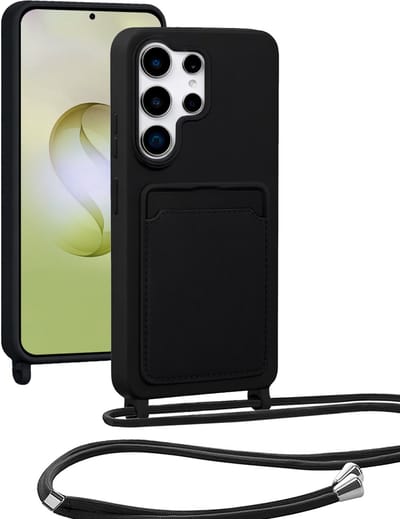 Hoesje Geschikt voor Samsung S26 Ultra Hoesje Met Koord Siliconen Case - Hoes Geschikt voor Samsung Galaxy S26 Ultra Backcover Met Afneembaar Koord - Zwart