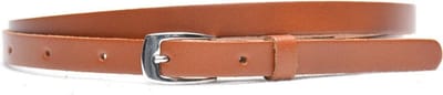 Moderiemen 1,5 cm smalle cognac riem - 100% leder - Maat 85 - Totale lengte 100cm