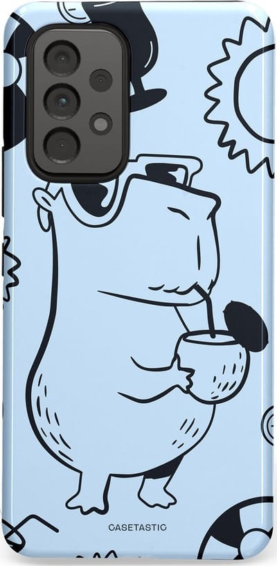 Casetastic Hoesje Geschikt voor Samsung A53 - Stijlvolle Beschermende Duo-layer Case - Capibara cocktail