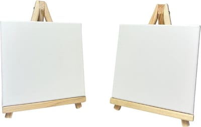 2-delige mini-schildersezelset van grenenhout. Geschikt voor doeken tot 25 x 35 cm. Perfect voor kinderen, hobbykunstenaars en creatieve projecten