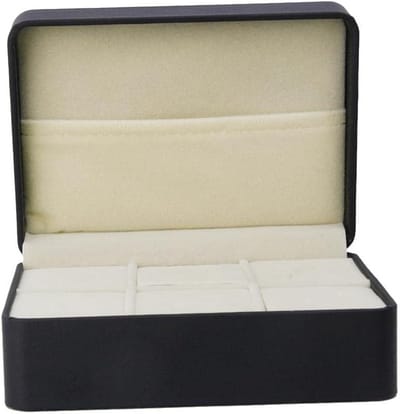 Organizer Box voor Sieradenopslag met 6 Vakken van PU Leer en Fluweel voor Oorbellen, Ringen en Armbanden