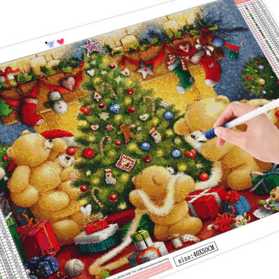 Diamantborduurwerk Kruissteek Kerstboom 5D Doe-het-zelf Diamantschilderij Cartoon Woondecoratie Knutselpakket Full Square 20X30CM