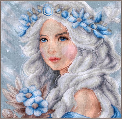 Lanarte Borduurpakket - Borduurset - Borduurpakket volwassenen - Telpakket kit - 18 x 18cm - Frost - PN-0213477