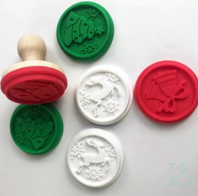 ZijTak - Koekjesstempel - Koek stempel - Kerst - Hert - Kerstboom - Bakken - Hout - Silicone
