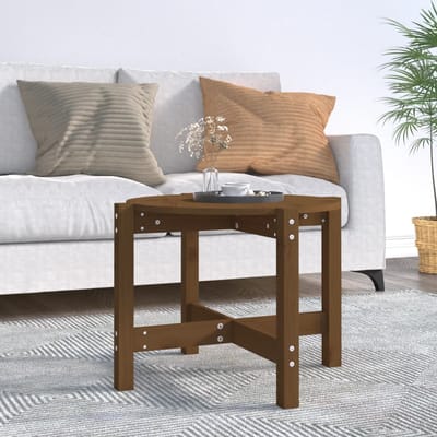 vidaXL - Salontafel - Ø - 62,5x45 - cm - massief - grenenhout - honingbruin