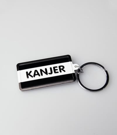 Paper Dreams Sleutelhanger Kanjer 13,5 X 4,5 Cm Staal Zwart/wit