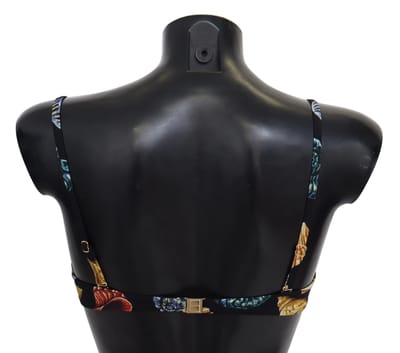 Dolce & Gabbana Zwarte Zeeschelpen Print Vrouwen Zwemkleding Bikinitopjes