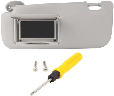 Dailygoods- Autozonneklep Grijs met Make-upspiegel - Zonneklep voor Levin 2014-2019 - PVC met Hoge Hardheid - Verbeterde Rijveiligheid - Ruimtebesparend Ontwerp