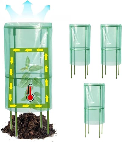 Tuin Klokken - Planten Beschermers - Vorst Bescherming - Ademend Ontwerp - 4 Stuks - Transparant