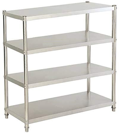 4-laags roestvrij stalen keukenrek - Heavy duty koelruimte rek (120 x 40 x 150 cm)