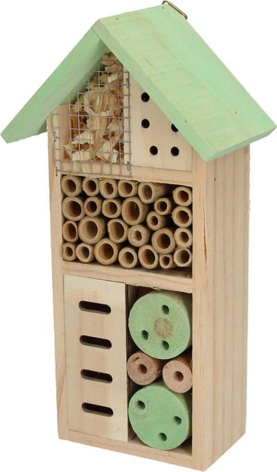 Insectenhotel met ophanghaakje voor in de Tuin - Terras - Balkon - Bijen | Natuurmonumenten - Tuindecoratie
