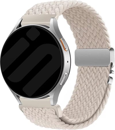 Strap-it Gevlochten nylon bandje 18mm met parachute sluiting - geschikt voor Huawei Watch GT 5 Pro 42mm / GT 5 - 41mm / GT 4 - 41mm / Fossil Gen 4 Venture HR / Gen 5e 42mm / Gen 6 42mm - Withings ScanWatch 2 - 38mm / ScanWatch Light (starlight)