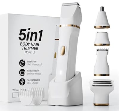 5-in-1 Elektrische Scheerapparaat voor Mannen - Oplaadbare Body Trimmer, IPX7 Waterproof, Voor Nat en Droog Gebruik