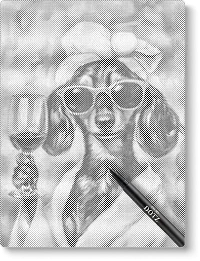 Hond aan de wijn | Dot painting | 30x40cm | Dot painting | Oh My Dotz | Dots stippen | Diamond painting & Schilderen op nummer alternatief | Happy hobby