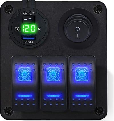 ProRide Schakelpaneel 12V voor Auto/Boot - USB Lader met Schakelaar - 5V/2.4A - 3 schakelaars