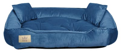 AIO FACTORY - Hondenbed - Velours - Blauw - 75x65 cm