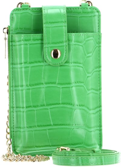 SEIDENFELT MANUFAKTUR Telefoontasje Portemonnee Medja Cellphone Bag Structure Light Green / Gold Lichtgroen