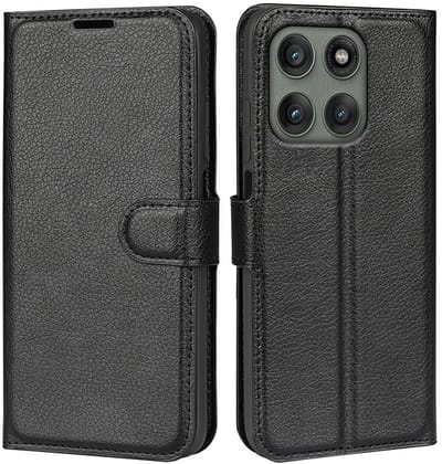 Coverup Hoesje - Geschikt voor Motorola Edge 60 Pro Hoesje - Coverup Book Case - Zwart