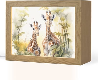 Nachtlampje 20x15 cm - Kinder lampje - Giraffe - Wilde dieren - Natuur - Kinderen - Tafellamp kinderkamer - Slaapkamer lamp - Bedlamp kinderen - Kinderlampje stopcontact - Wandlamp babykamer - Nachtlampjes