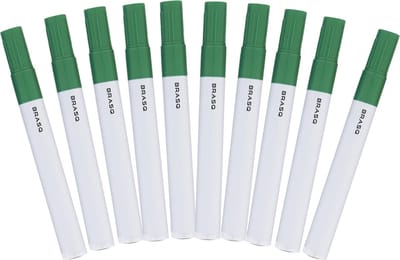 BRASQ Whiteboard marker - Whiteboard Stiften - Whiteboard Marker - 10 Stuks - Verschillende Kleuren - Stiften Kinderen - Stiften voor Volwassenen - marker rond 5mm Groen
