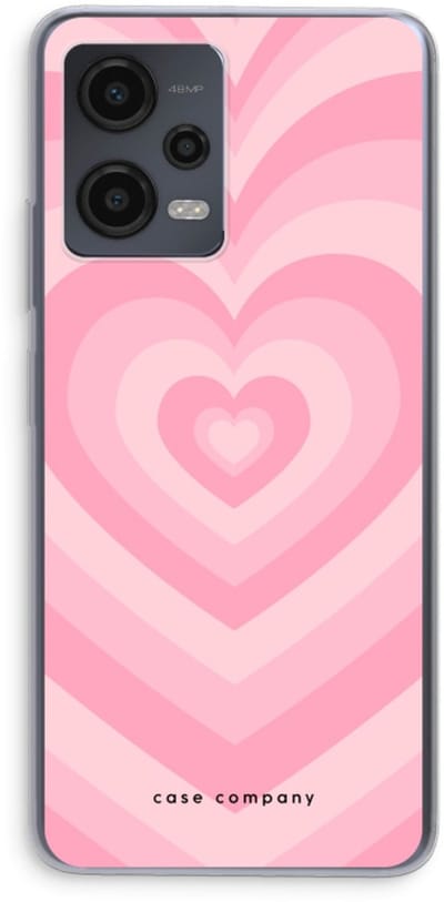 Case Company® - Hoesje geschikt voor Xiaomi Redmi Note 12 hoesje - Hart Roos - Soft Cover Telefoonhoesje - Bescherming aan alle Kanten en Schermrand