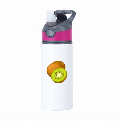 Hacebo® - Kiwi waterfles met rietje roze - Fruitschaal - Fruit liefhebbers - Vrucht - gezond eten - fruit - water fles - 650ML