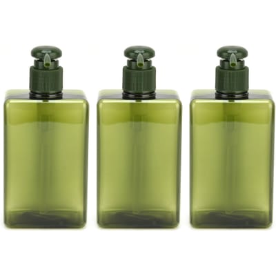 3 STUKS 280ml Pompfles Leeg Lotion Shampoo Vloeibare Zeep Container Lekdicht Persfles Zwartachtig beige