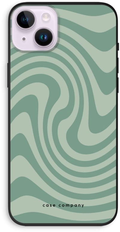 Case Company® - Hoesje geschikt voor iPhone 14 Plus hoesje - Swirl Groen - Biologisch Afbreekbaar Telefoonhoesje - Bescherming alle Kanten en Schermrand