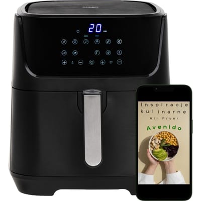 Olievrije friteuse Luchtfriteuse Olievrije friteuse 8L 80-200 ° C timer 2500W 12 programma's weergave