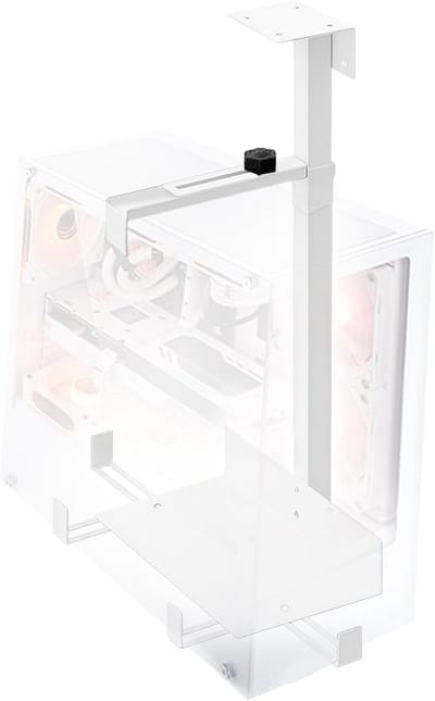 Verstelbare PC Houder Onder Bureau, Ruimtebesparende Steel Houder voor Gaming en Kantoor, Tot 30 kg Draagvermogen (Wit)
