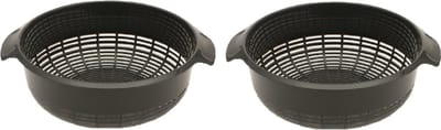 Plasticforte keuken vergiet - 2x stuks - kunststof - antraciet - afgieten - breed model - 27 x 23 x 9 cm