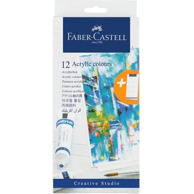Faber-Castell acrylverf - 12 tubes - assorti kleuren - FC-379212