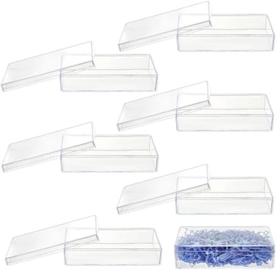 Transparante Acrylaat Dozen met Deksel - Set van 7 Vierkante Plastic Dozen voor Trouwen, Feesten en Sieradenopslag