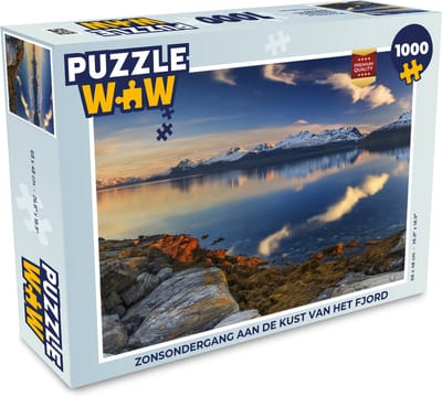 Puzzel Zonsondergang aan de kust van het fjord - Legpuzzel - Puzzel 1000 stukjes volwassenen