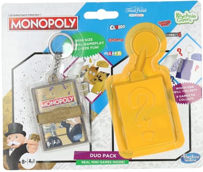 Hasbro Monopoly sleutelhanger mini game goud verrassingsspel.
