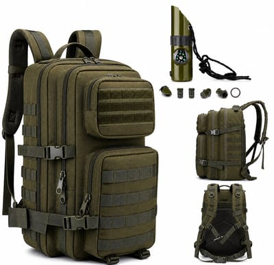 SMH LINE® Tactical Backpack - Militaire Rugzak - Sport Tas – 45 Liter - Waterdicht - Incl. 7in1 Survivalfluitje