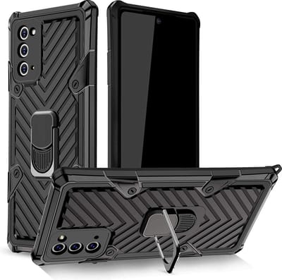 Hoesje Geschikt Voor Samsung Galaxy Note 20 hoesje hybrid ring armor Zwart / Hoesje Geschikt Voor Samsung Galaxy Note 20 hoesje nieuw Schokbestendige