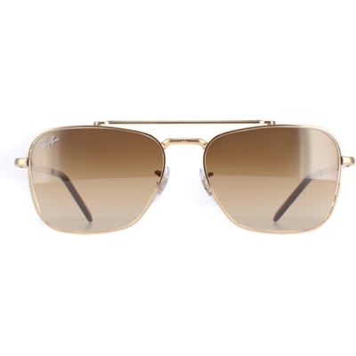 Ray-Ban Vierkant Unisex Goud Bruin Gradiënt RB3636 New Caravan