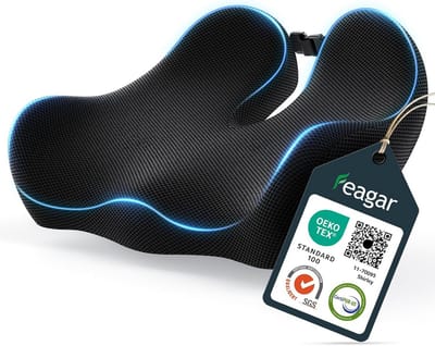Ergonomisch Zitkussen met Traagschuim voor Bureaustoel, Auto en Thuis - Stuitbeen- en Rugpijnverlichting