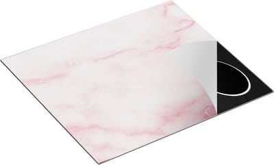 Chefcare Inductie Beschermer Abstracte Kunst - Roze Patroon Marmer - 60x50 cm - Afdekplaat Inductie - Kookplaat Beschermer - Inductie Mat