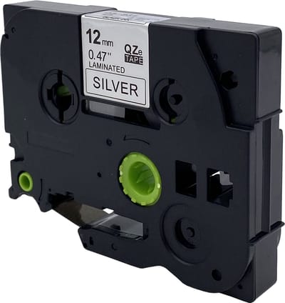 DULA Brother Compatible label tape- Tze-931 - 1 cassette - Brother P-Touch - Zwart op zilver - 12mm x 8m