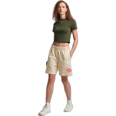 Superdry Code Sl Applique Boy Korte Broek Wit XS Vrouw