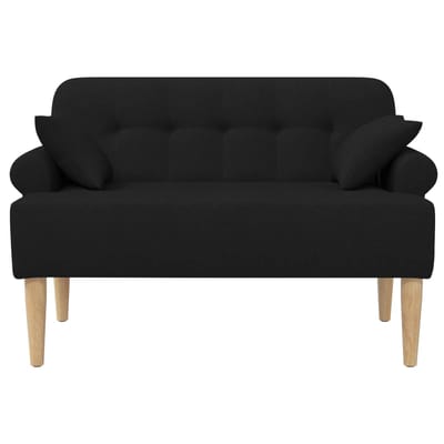 vidaXL - Lovingseat - met - knoopge - tuft - Zwart - 120 - x - 65 - x - 79 - cm - Stof
