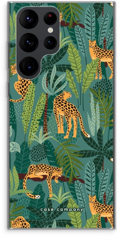 Case Company® - Hoesje geschikt voor Samsung Galaxy S22 Ultra hoesje - Luipaard 2 - Soft Cover Telefoonhoesje - Bescherming aan alle Kanten en Schermrand