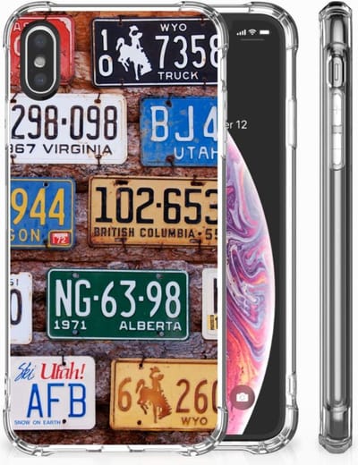 Apple iPhone X | Xs Anti-shock Hoesje met foto Kentekenplaten