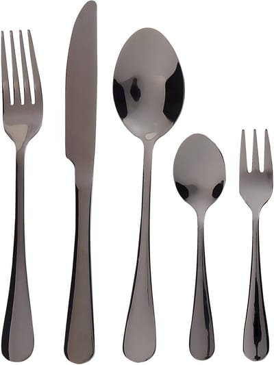 FUSILLI - Bestekset - Zwart - Roestvrij staal